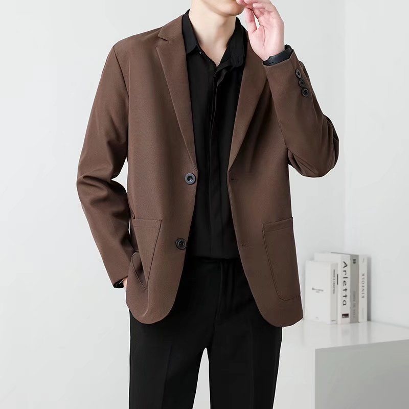 Men Formal Wear Brown - Giacca da uomo primavera marrone nero