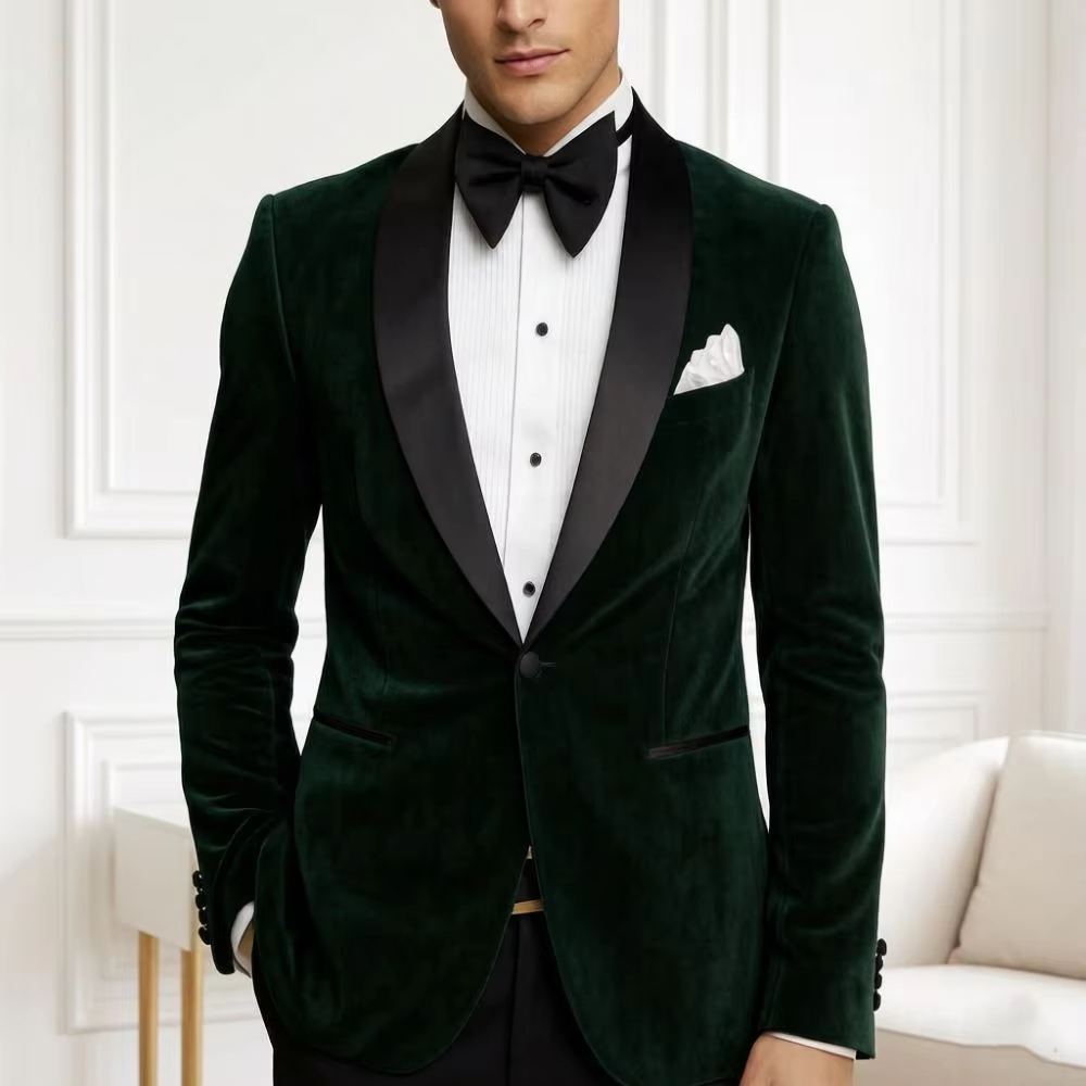 Formal Men Party Wear Jacket - Blazer da uomo in velluto slim