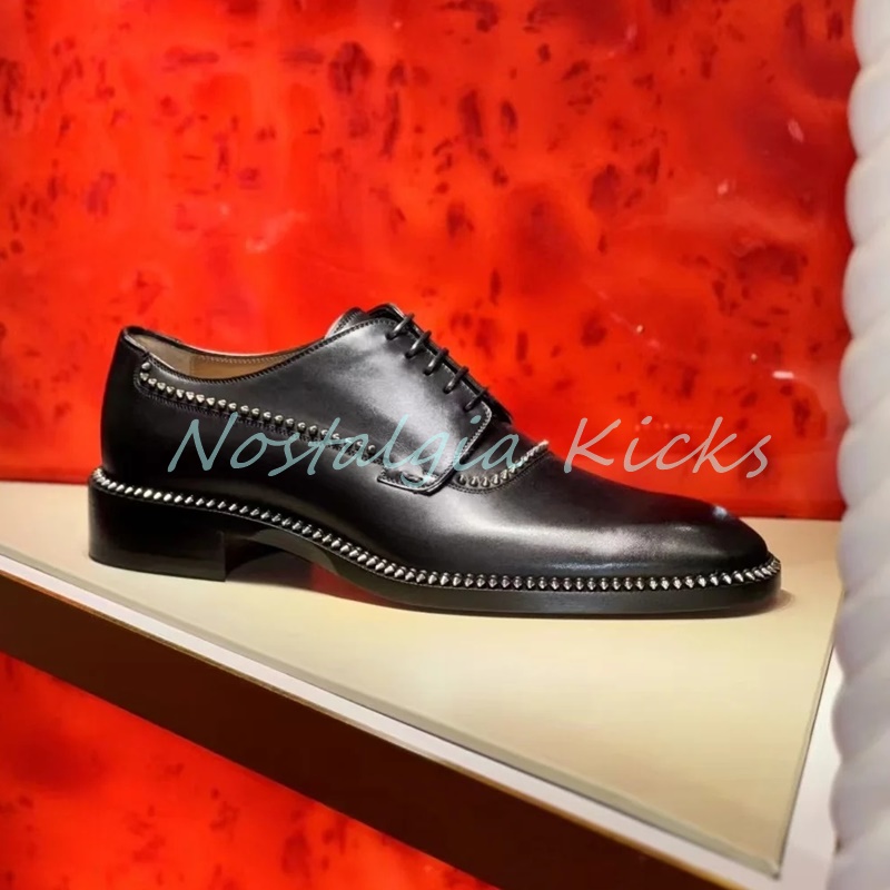 Men'S Gothic Formal Wear - Scarpe Oxford in vera pelle nera
