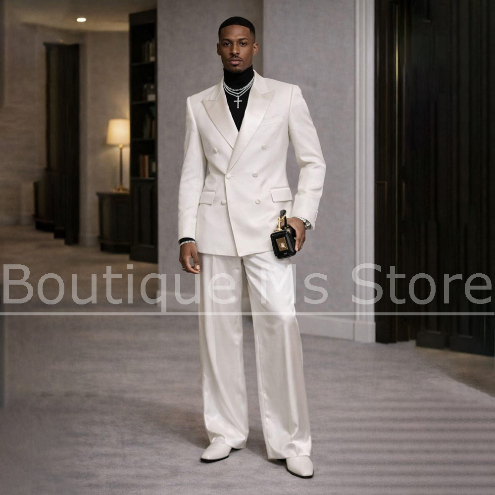 Men Formal Wear Modern - Abito da uomo bianco in raso
