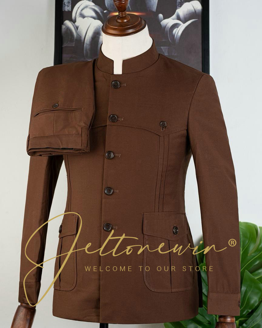 Men Formal Wear Brown - Abito da uomo in due pezzi
