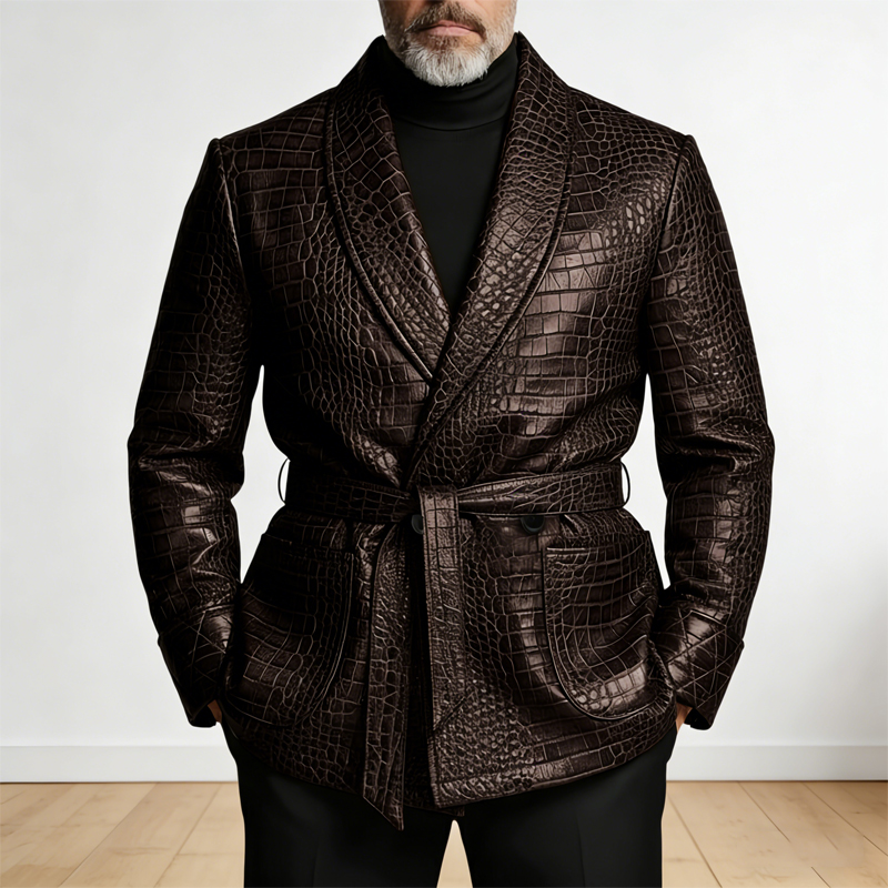 Formal Men Party Wear Jacket - ﻿ Blazer in Pelle con Motivo