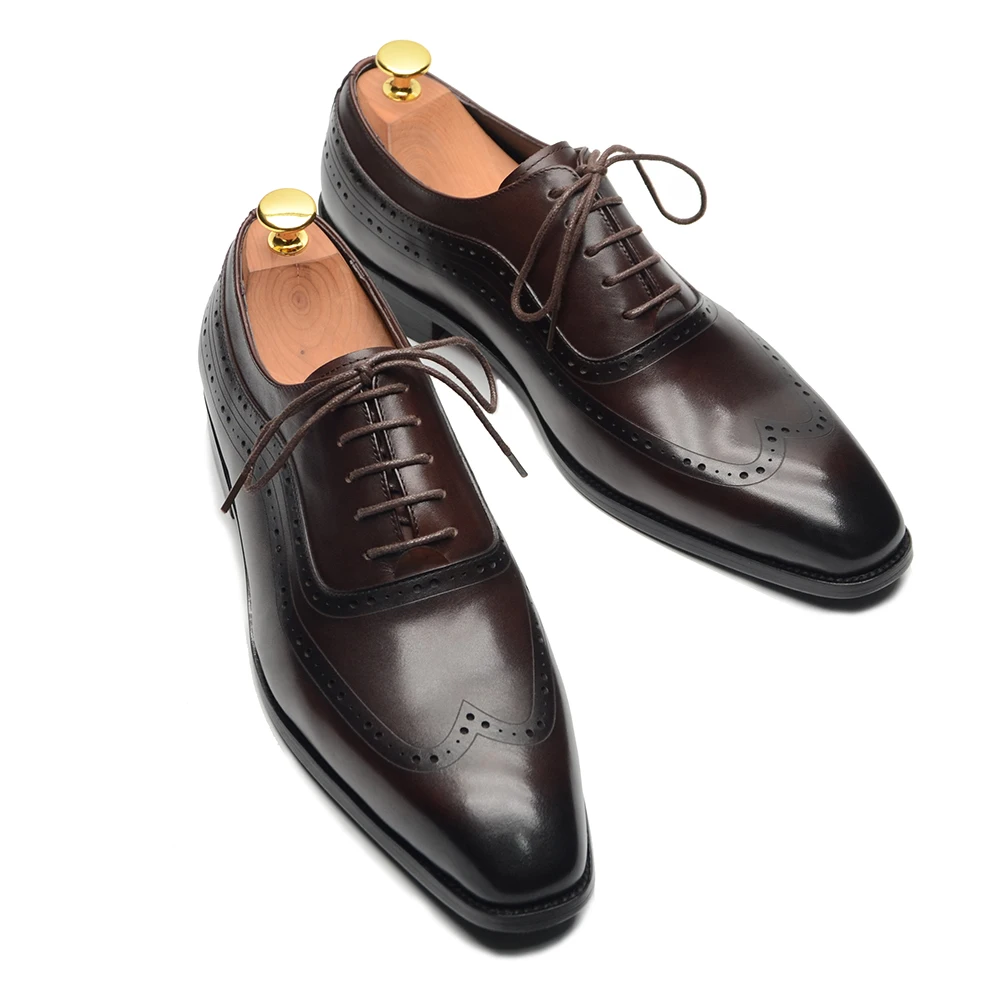 Men Formal Wear Brown - Scarpe eleganti Oxford da uomo di