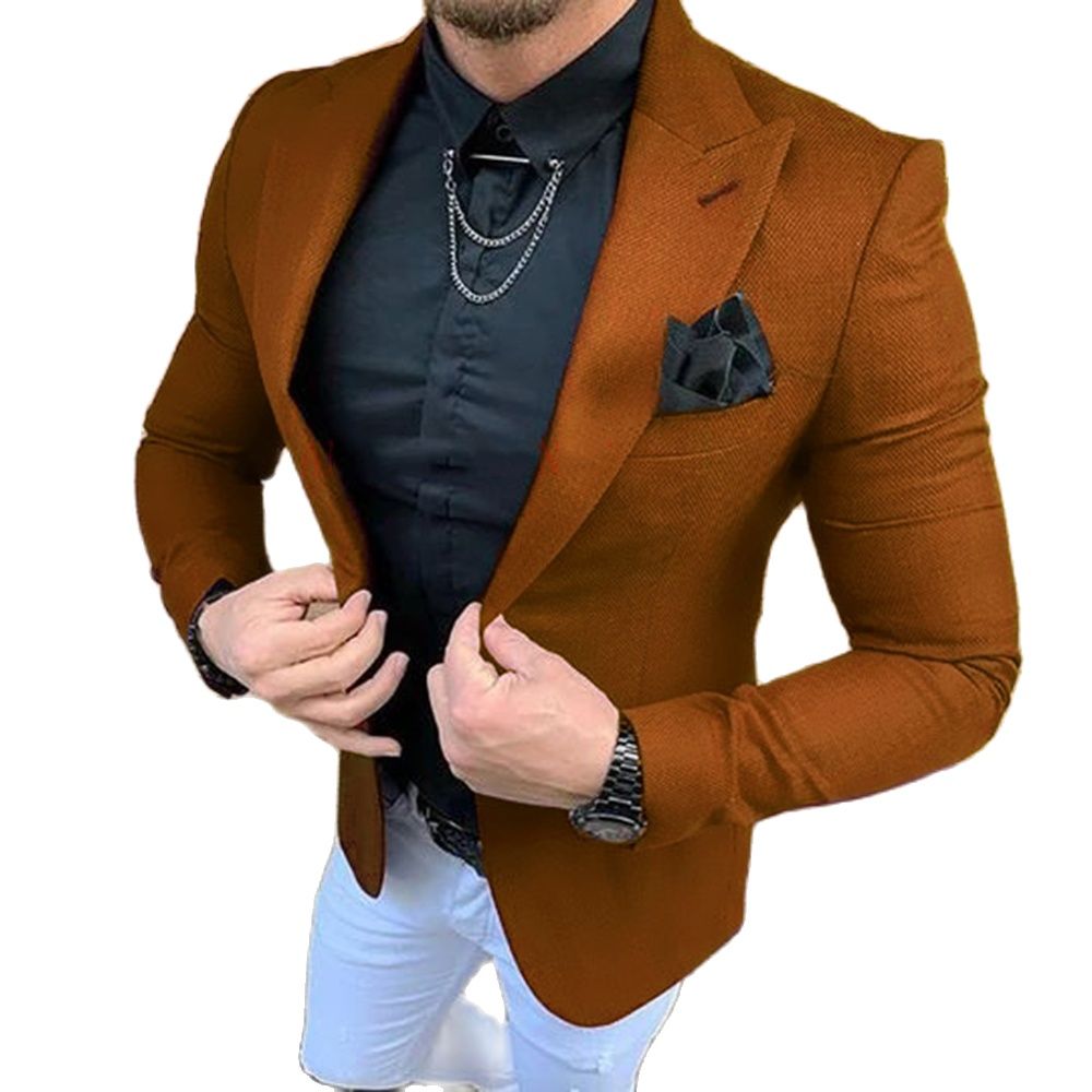 Men Formal Wear Brown - Abiti da uomo 2 pezzi Abbigliamento