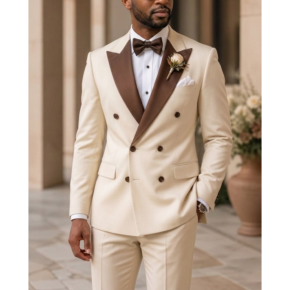 Men Formal Wear Modern - Abito da uomo doppiopetto con revers