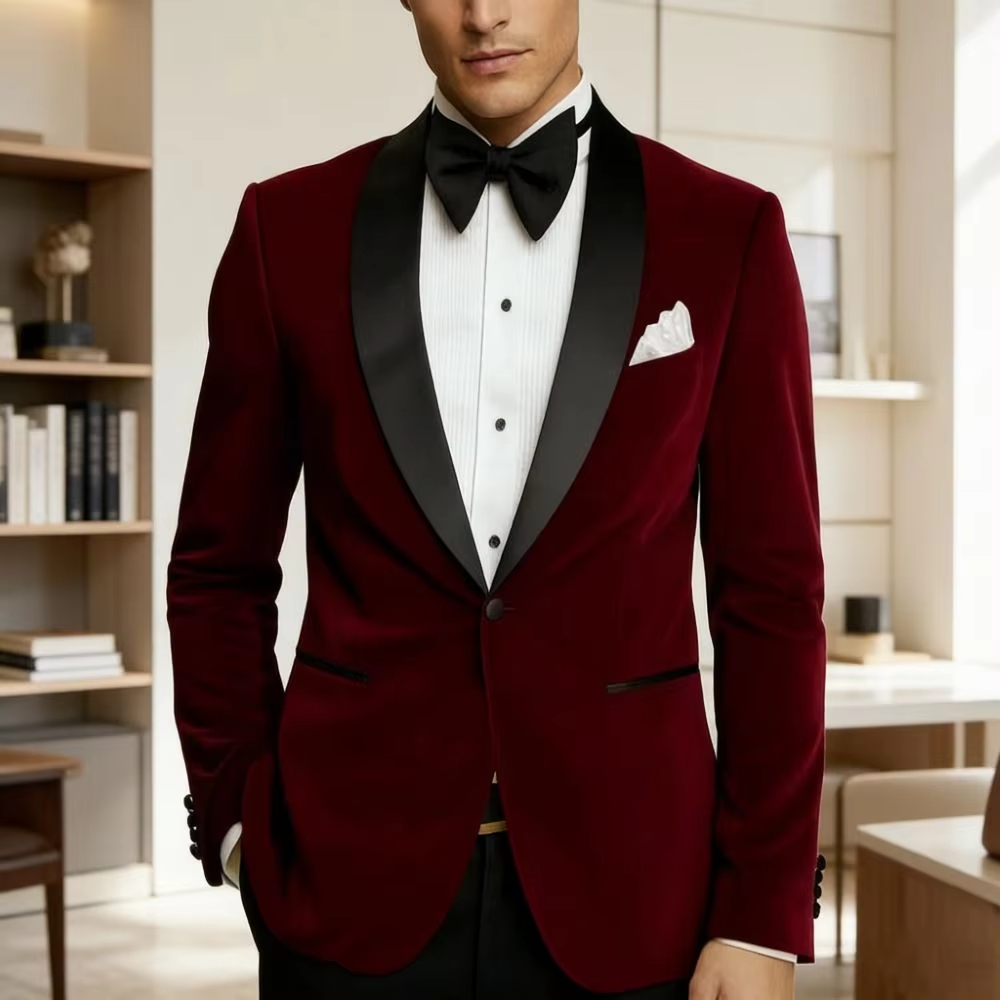 Blazer da uomo in velluto slim - Formal Men Party Wear Jacket recensione e prezzo