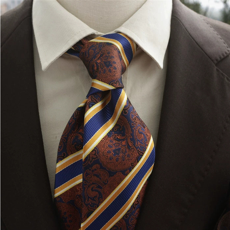 New Trendy Navy Marrone Cravat - Men Formal Wear Brown recensione e prezzo