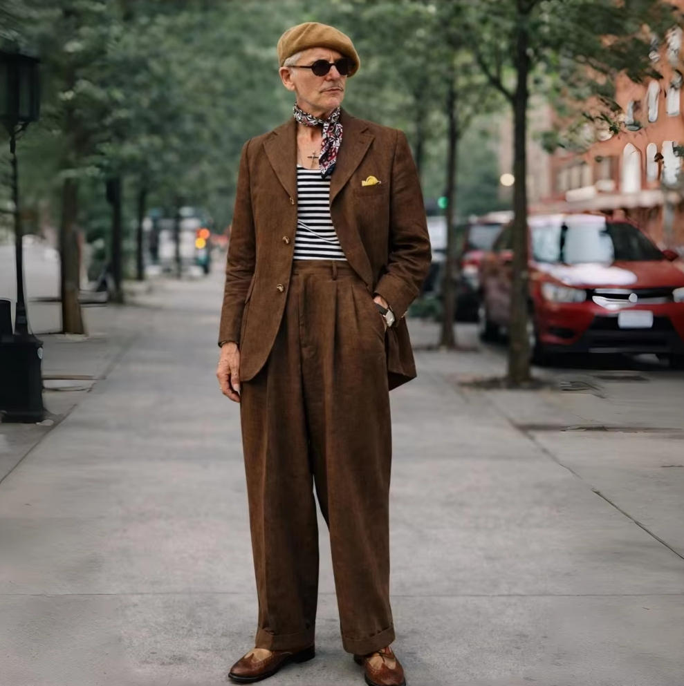 Completi da uomo in lino marro - Men Formal Wear Brown recensione e prezzo
