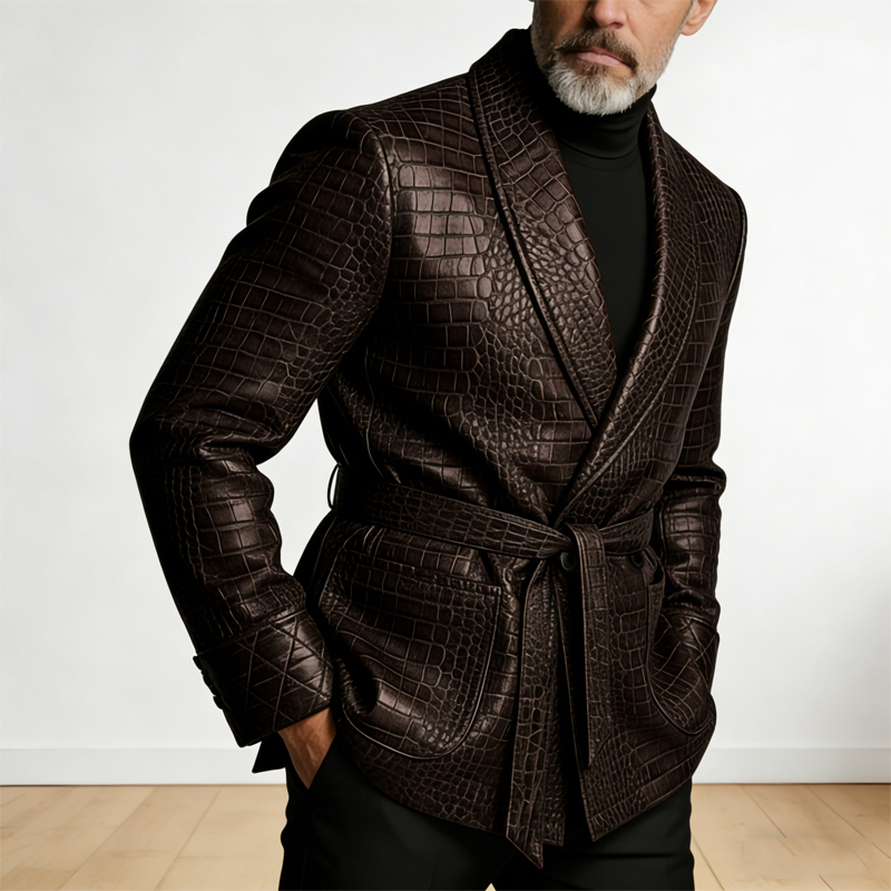    Blazer in Pelle con Motivo - Formal Men Party Wear Jacket recensione e prezzo