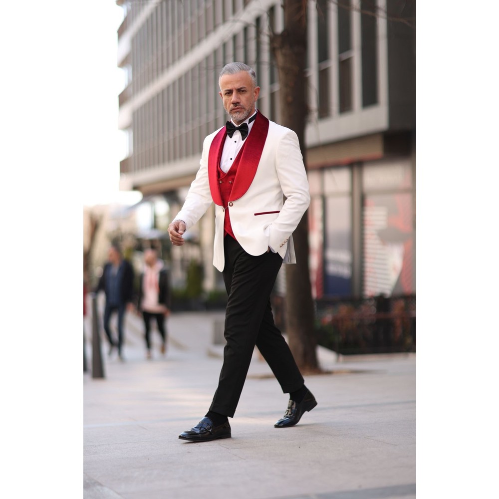 Smoking da uomo rosso bianco d - Men Formal Wear Modern recensione e prezzo